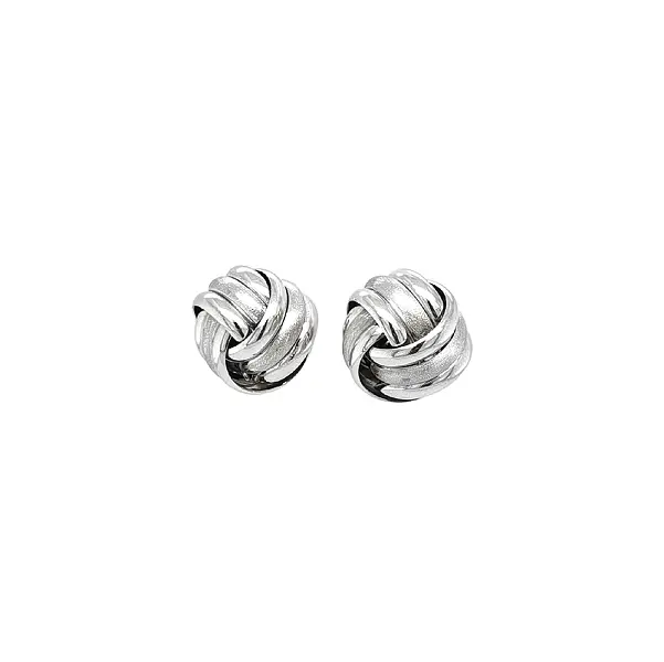 Elegant White Gold Earrings in the Shape of Braided Knot