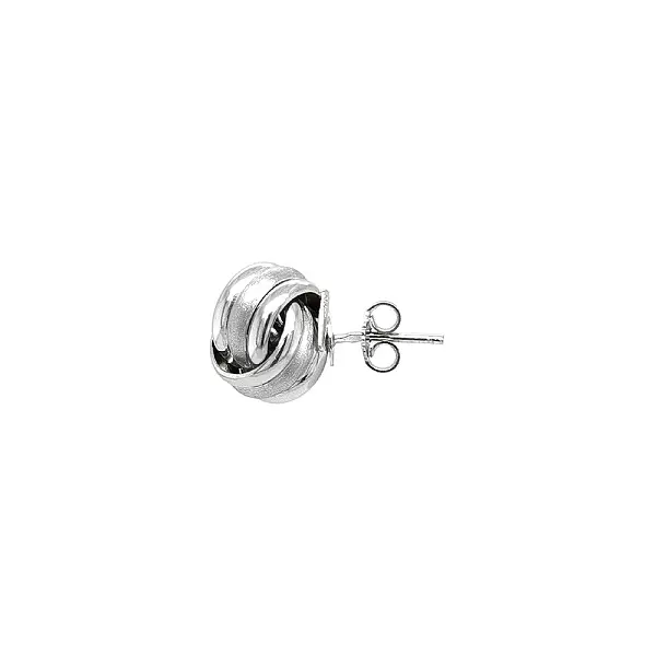 Elegant White Gold Earrings in the Shape of Braided Knot