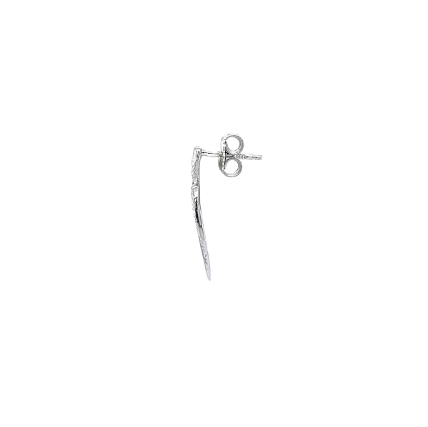 Heart shaped earrings in White Gold with Zircones