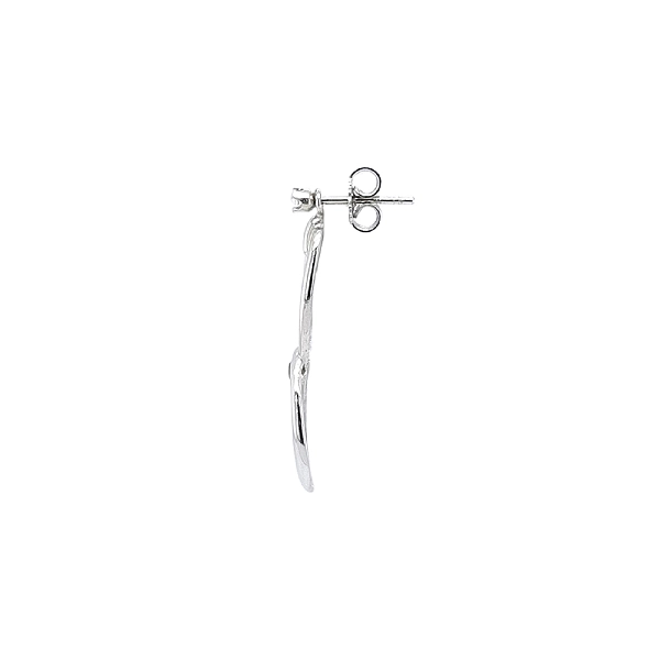 Luxury White Gold Earrings with Ruby and Zircons