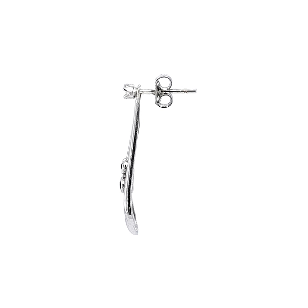 Stylish White Gold Earrings with Variegated Stones
