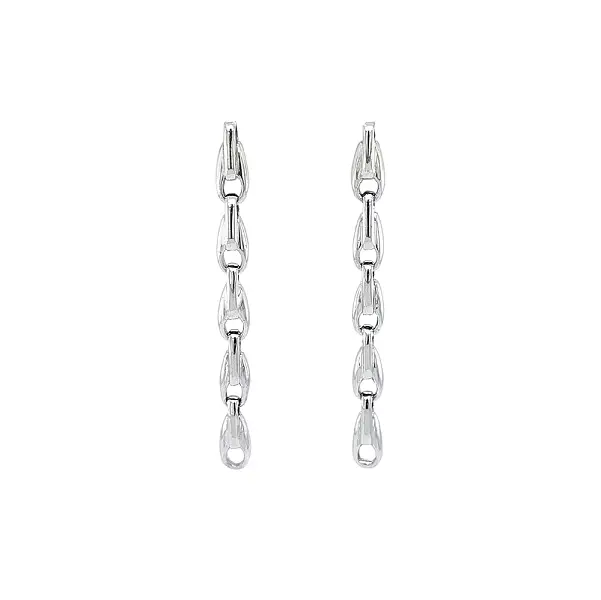 White Gold dangle earrings with elegant chain design