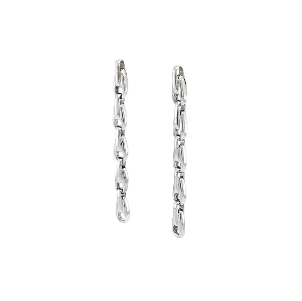 White Gold dangle earrings with elegant chain design