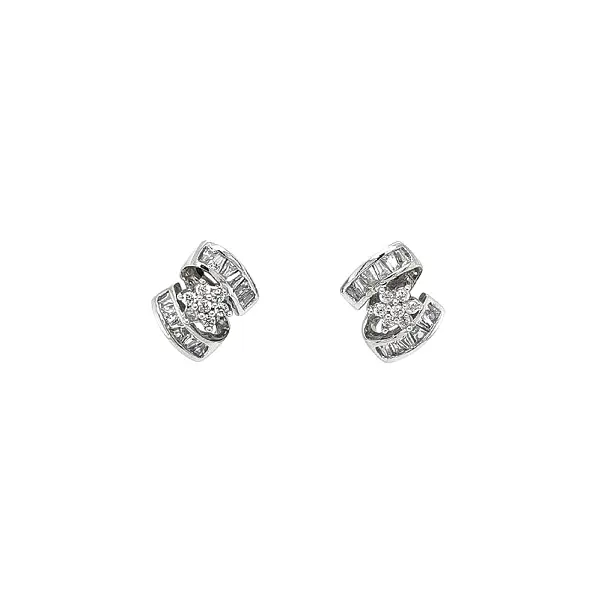 Elegant White Gold Earrings with Zircons