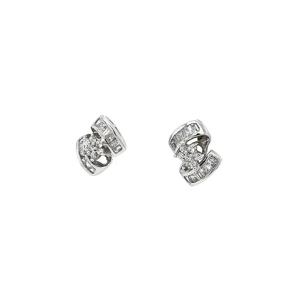 Elegant White Gold Earrings with Zircons