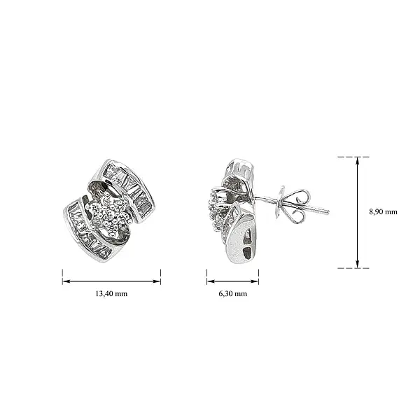 Elegant White Gold Earrings with Zircons