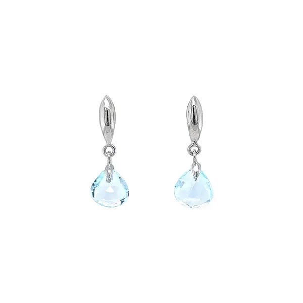 Earrings White Gold with Blue Topaz