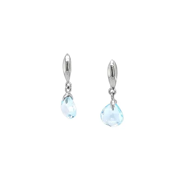 Earrings White Gold with Blue Topaz