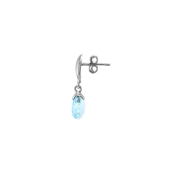 Earrings White Gold with Blue Topaz