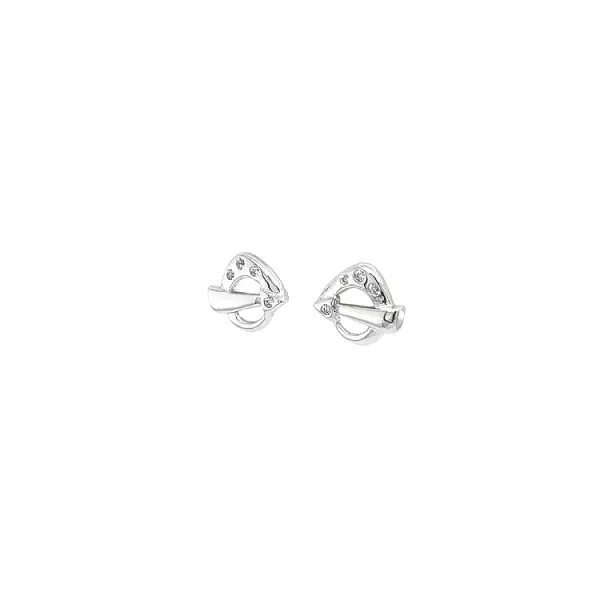 Earrings with White Gold Zircons