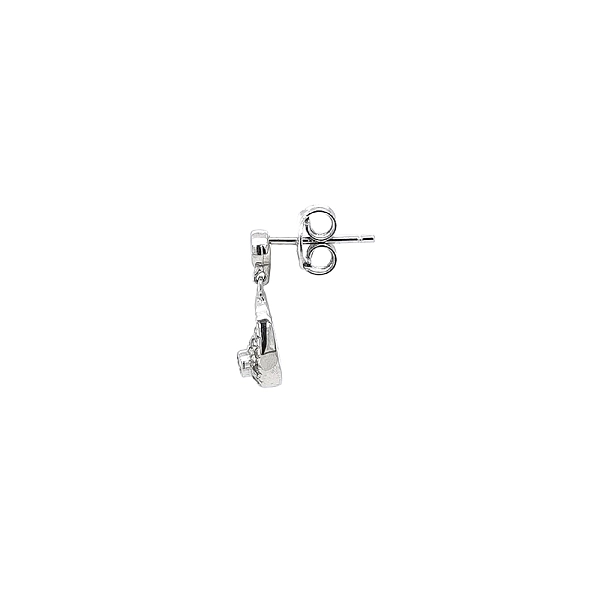 Zircon Drop Earrings in Elegant White Gold