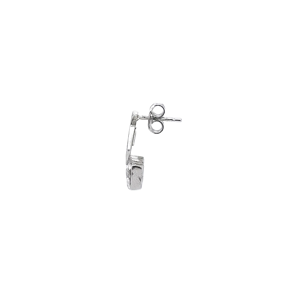 Modern White Gold Earrings with Distinctive Zircons