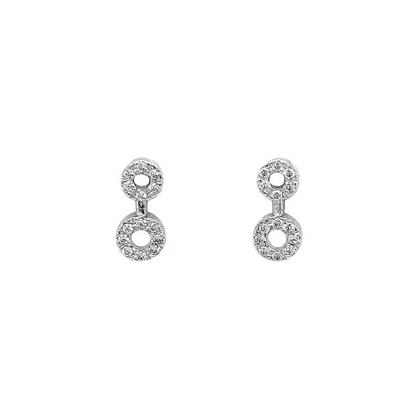 Earrings with White Gold Zircons