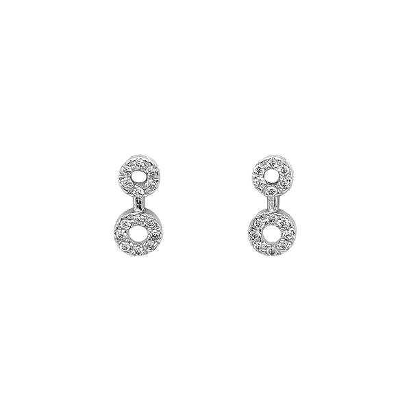 Earrings with White Gold Zircons
