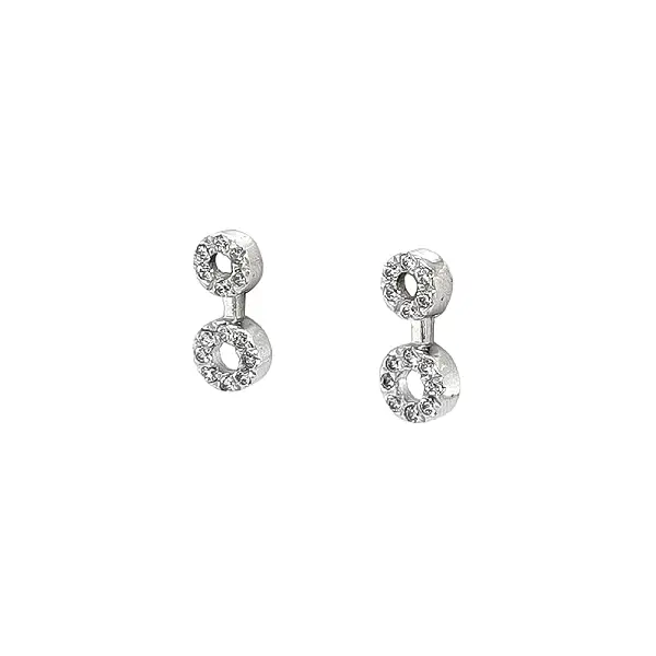 Earrings with White Gold Zircons
