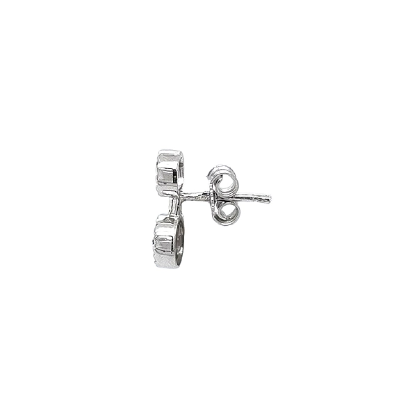 Earrings with White Gold Zircons
