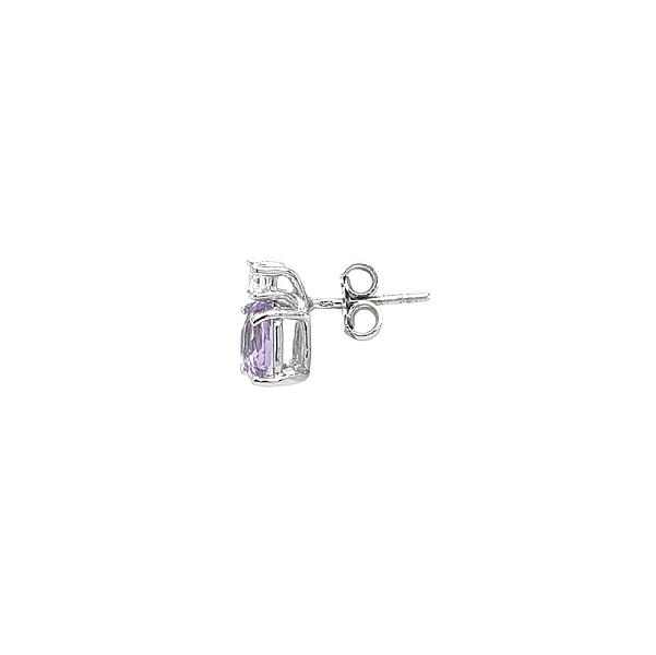 Gold Earrings with Amethyst and Shining Zircon
