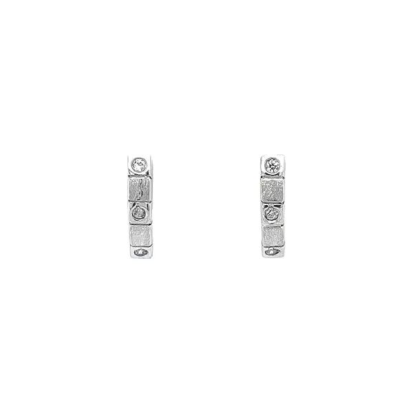 Fine White Gold Earrings with Shining Zircones