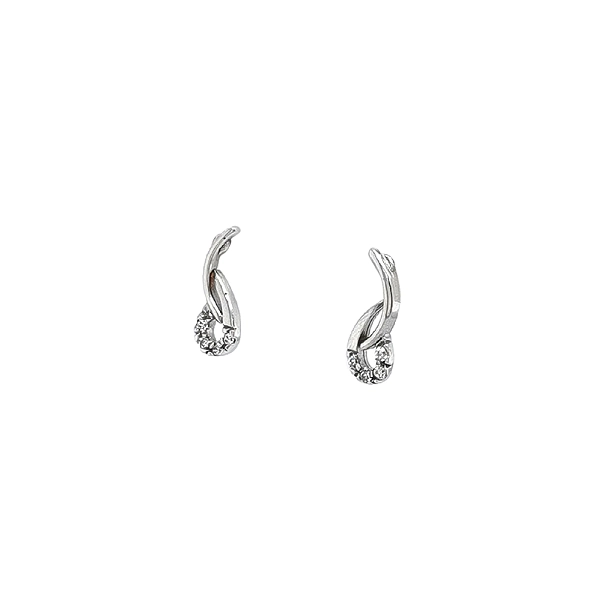 Earrings with Minimalist Beauty of Zircon and White Gold