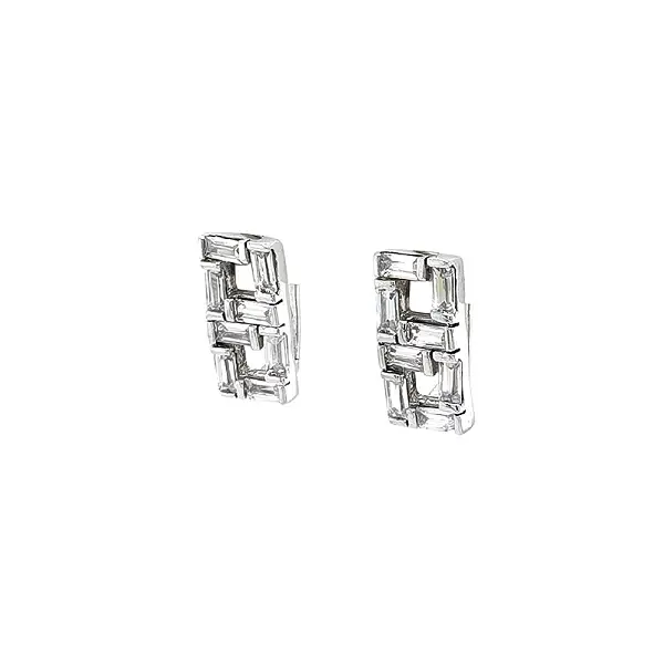 Earrings with White Gold Zircons
