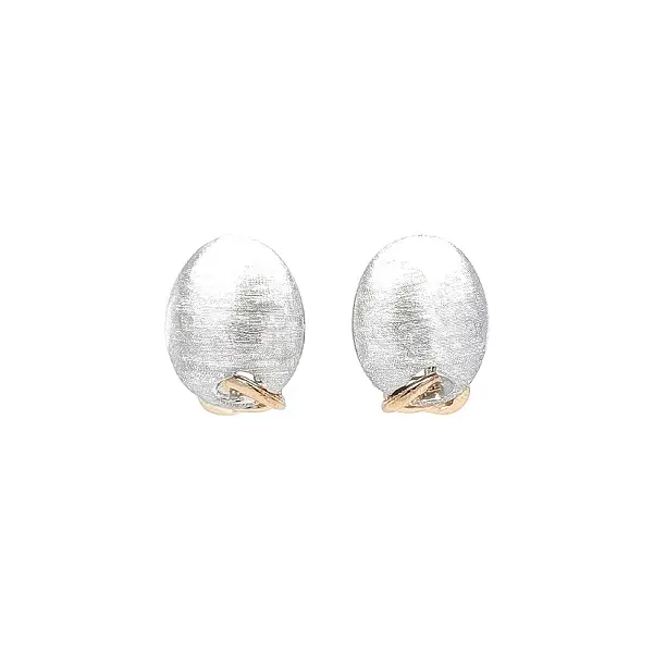 Luxury White and Yellow Gold Earrings