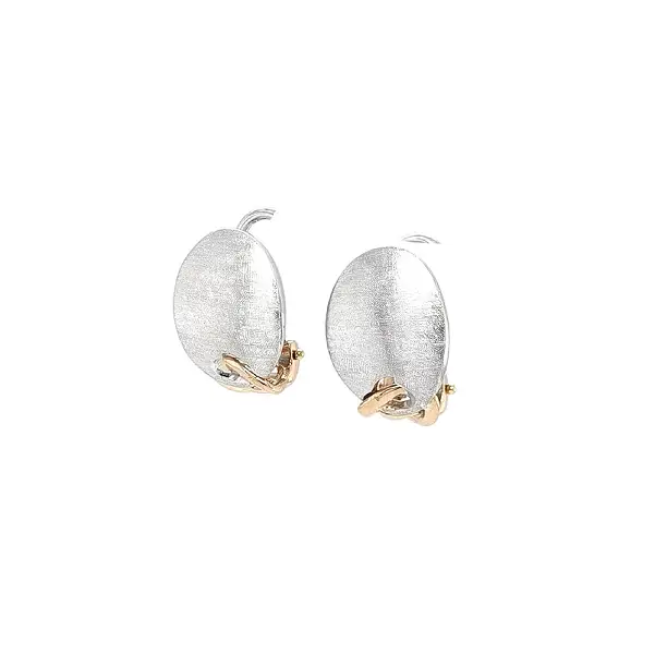 Luxury White and Yellow Gold Earrings