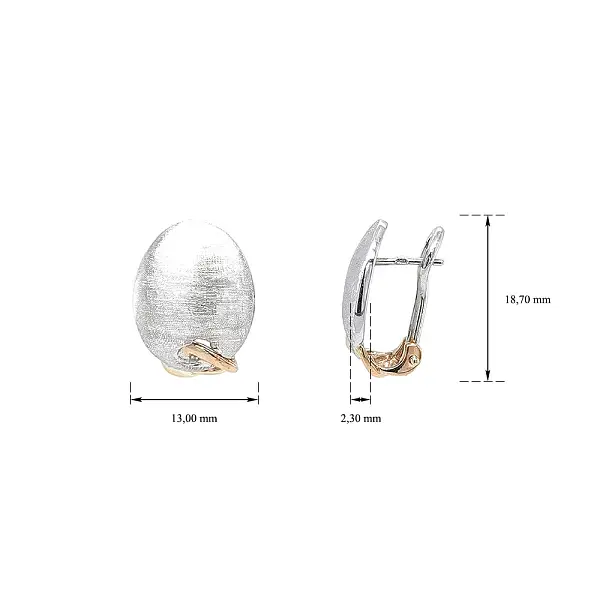 Luxury White and Yellow Gold Earrings