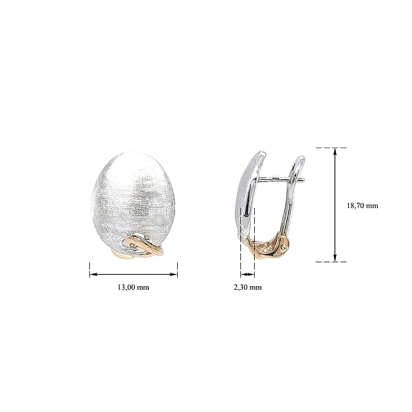 Luxury White and Yellow Gold Earrings