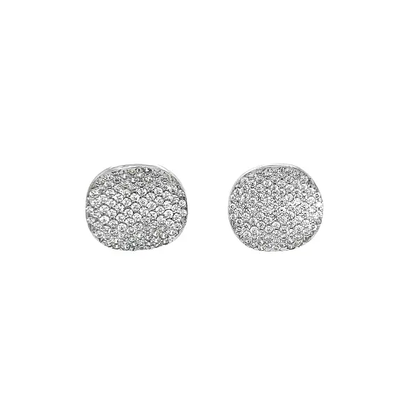 Earrings with White Gold Zircons