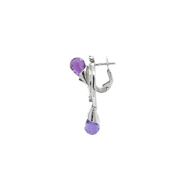White Gold Amethyst Earrings
