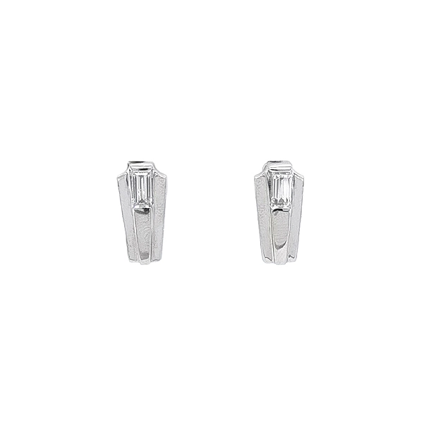 Earrings with White Gold Zircons