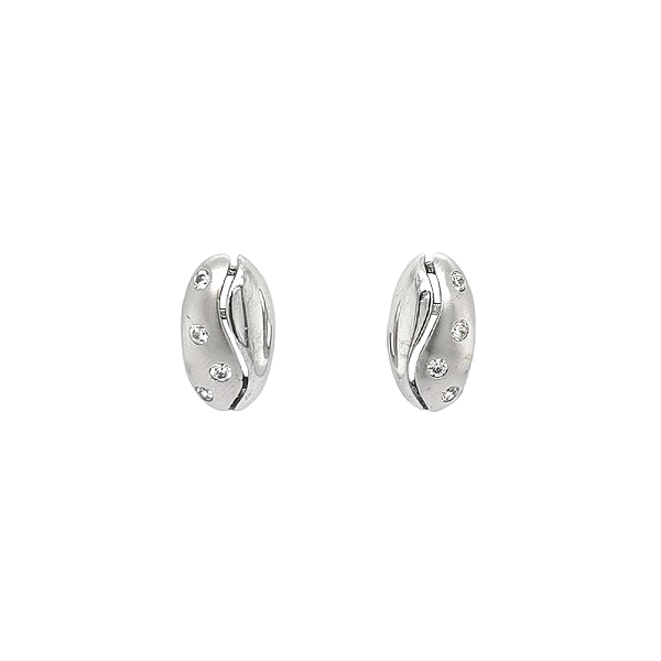 Earrings with White Gold Zircons
