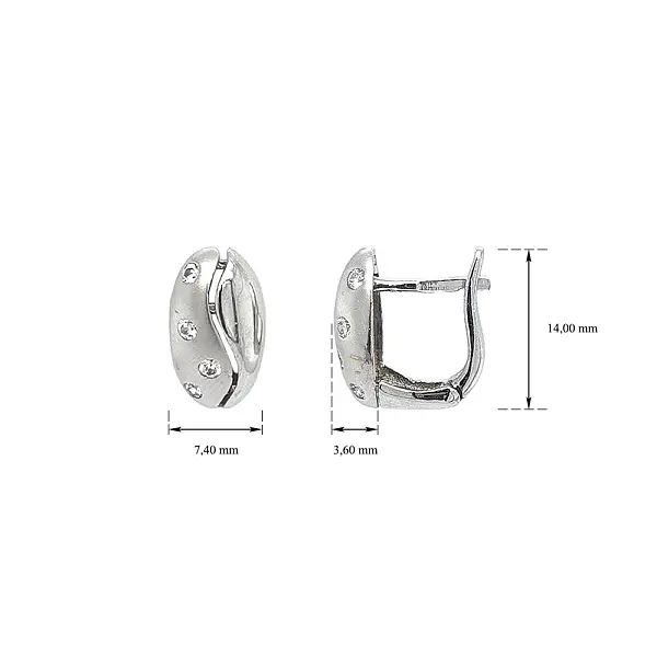 Earrings with White Gold Zircons