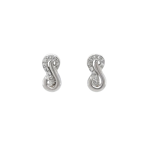 Earrings with White Gold Zircons