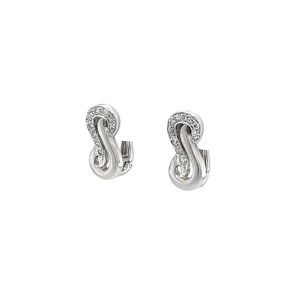 Earrings with White Gold Zircons