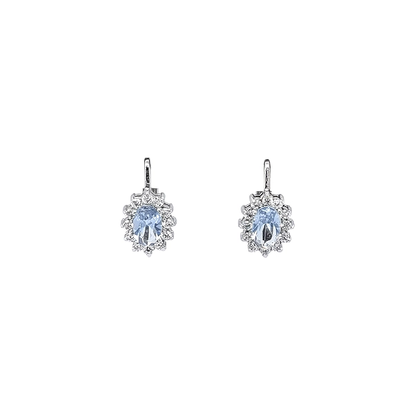 White Gold Earrings with Blue Topaz