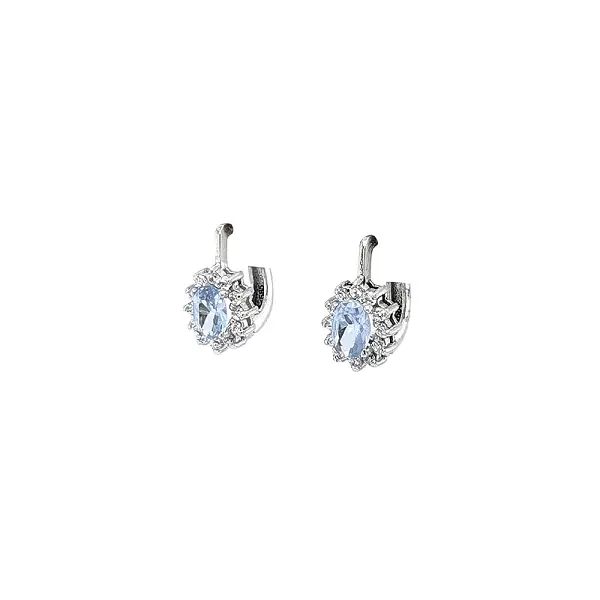 White Gold Earrings with Blue Topaz