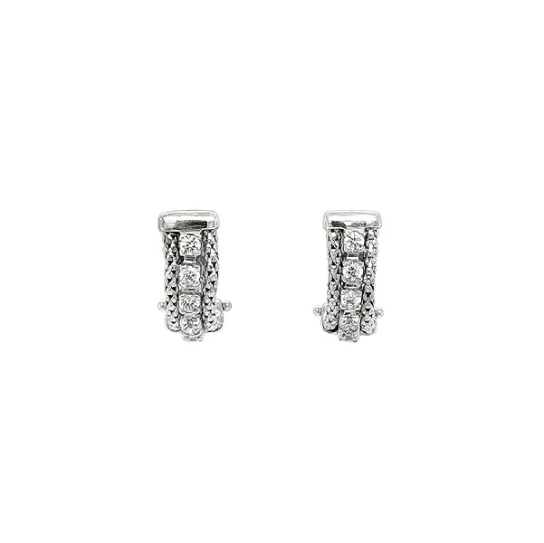 Earrings with White Gold Zircons