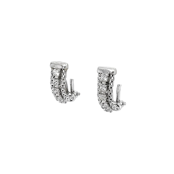 Earrings with White Gold Zircons
