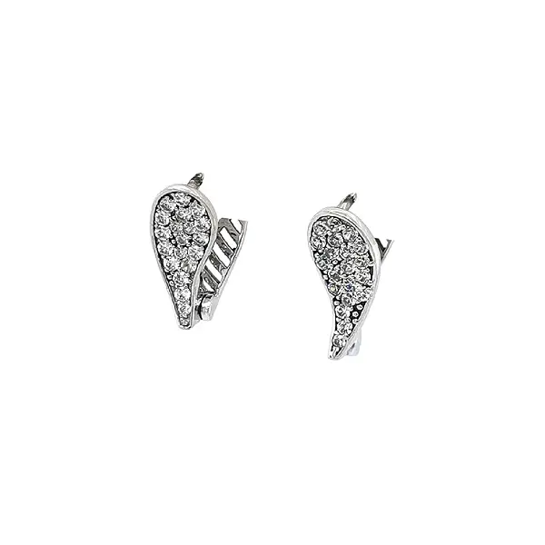 Earrings with White Gold Zircons