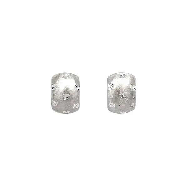 Timeless White Gold Earrings with Textured Surface
