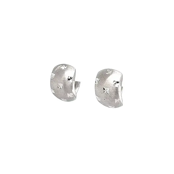 Timeless White Gold Earrings with Textured Surface