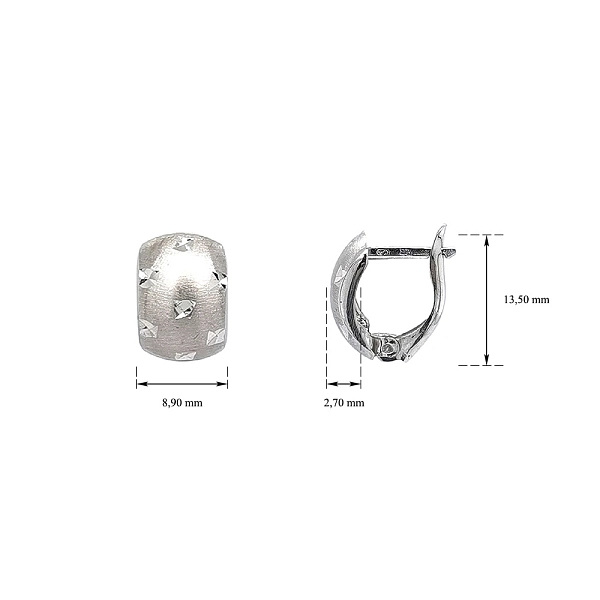 Timeless White Gold Earrings with Textured Surface