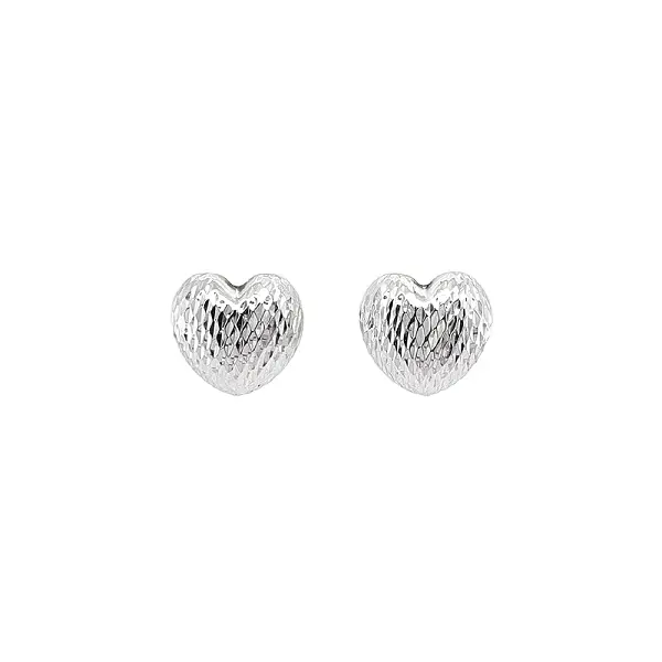 Elegant White Gold Heart Earrings