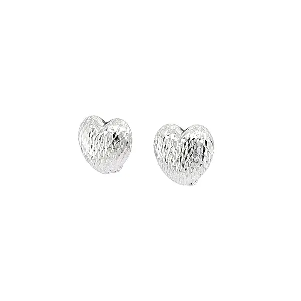 Elegant White Gold Heart Earrings