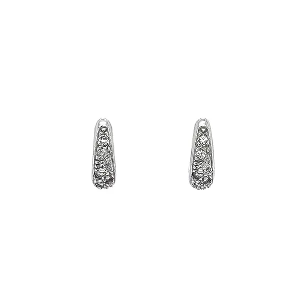 Earrings with White Gold Zircons