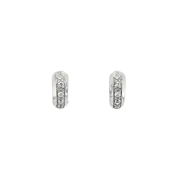 Earrings with White Gold Zircons