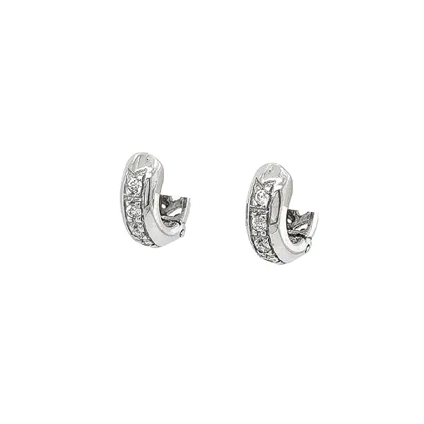 Earrings with White Gold Zircons