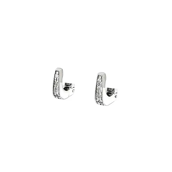 Decent White Gold Earrings with Zircons