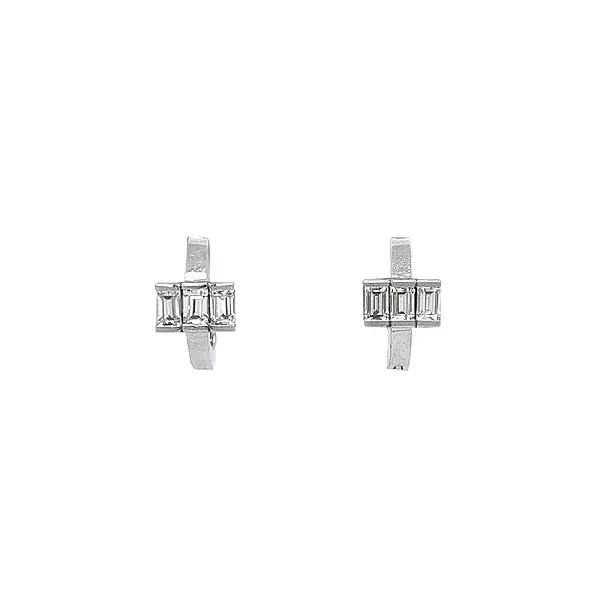 Earrings with White Gold Zircons